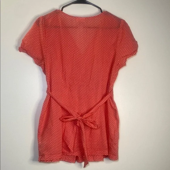 Motherhood Maternity Pink Tie Front Cap Sleeve Blouse - Picture 4 of 6